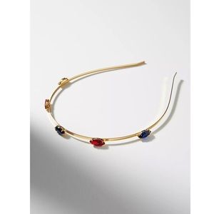 NWT Anthropologie Starry Night Headband Gold with Jewel Colored Crystals